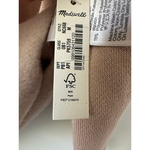 Madewell Betterterry Relaxed Turtleneck Sweatshirt Tan size Medium - Picture 11 of 12